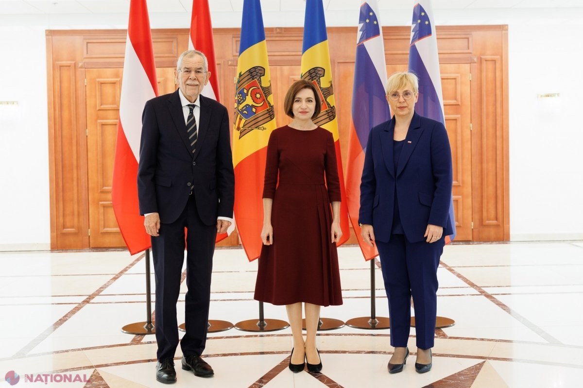 VIDEO // Austria și Slovenia SPIJINĂ eforturile R. Moldova de a deveni membră a UE până în 2030. Președinții Alexander Van der Bellen și Nataša Pirc Musar, într-un glas la Chișinău: „R. Moldova MERITĂ să fie în UE”