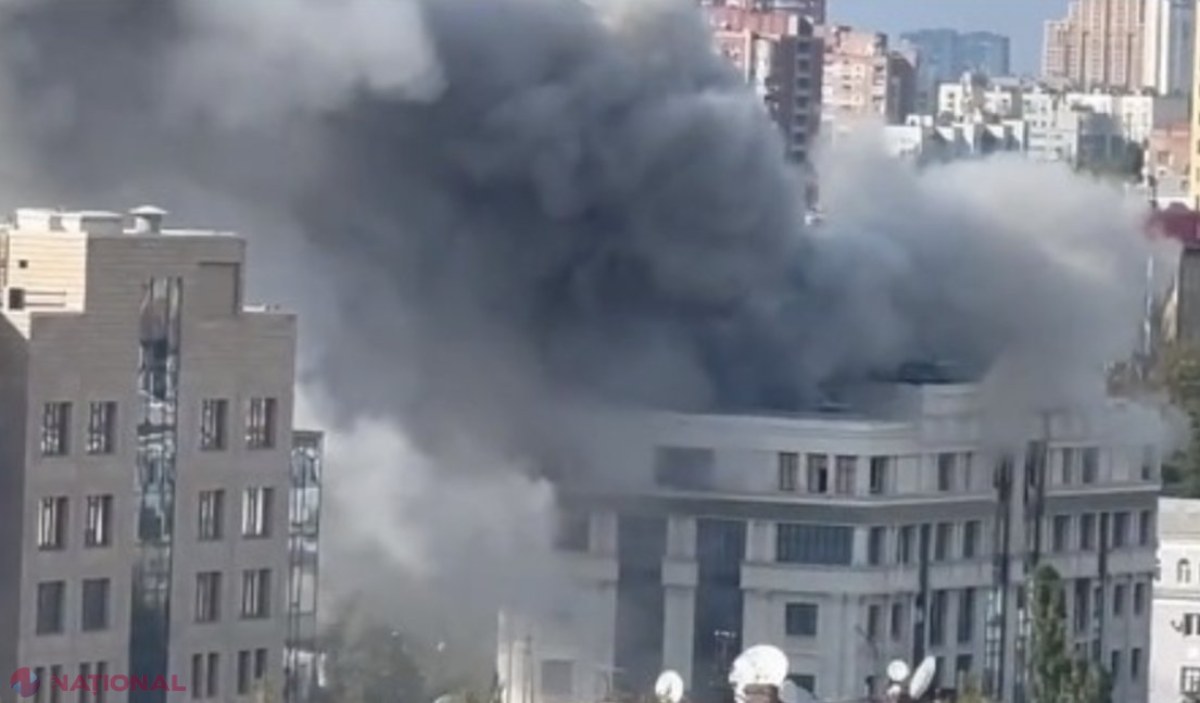 VIDEO // Clădirea administrației proruse din Donețk, acolo unde are birou Denis Pușilin, a fost zguduită de o EXPLOZIE