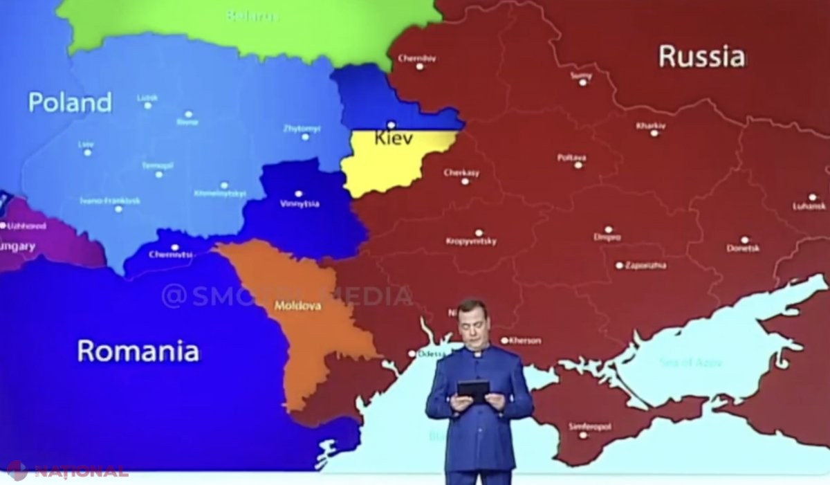 FOTO // Medvedev a „împărțit” Ucraina din nou, însă „nu s-a atins” de R. Moldova: „Ucraina este Rusia, fără îndoială”
