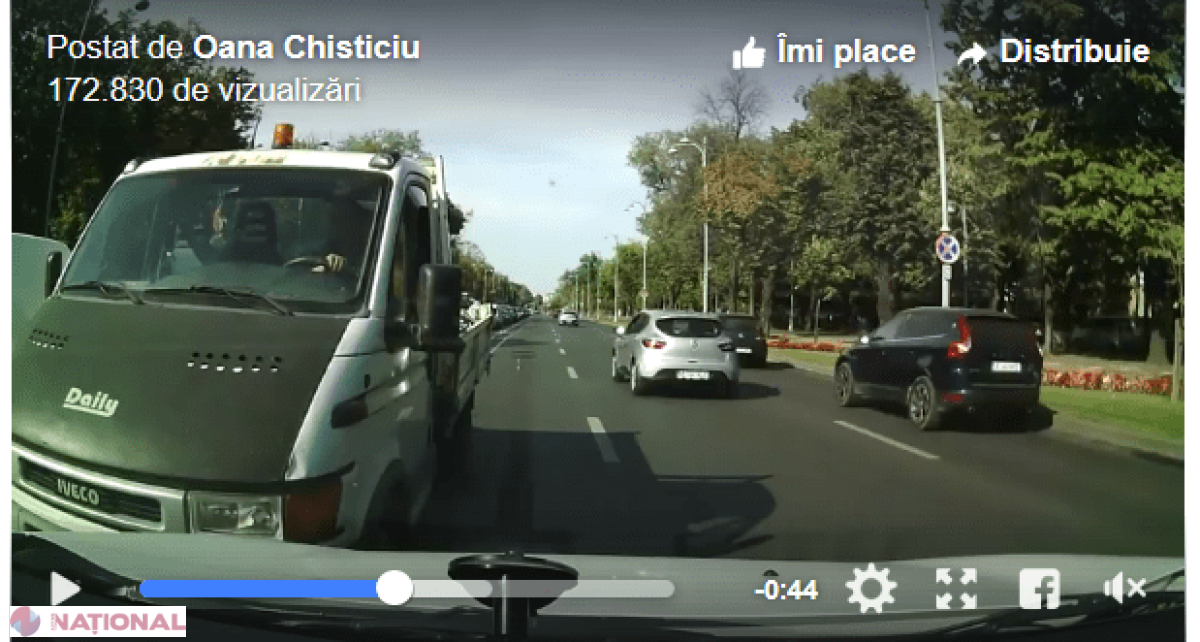 VIDEO // Cu mașina pe contrasens și gata de bătaie cu bâta în mână