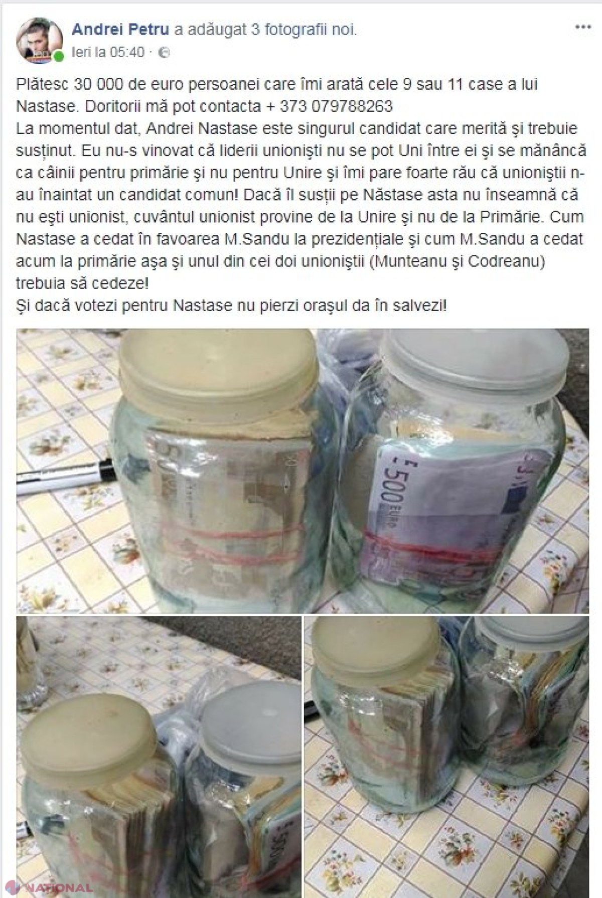 Cine e persoana care a PROMIS 30 de mii de euro celui care va DEMONSTRA că Andrei Năstase are 11 CASE