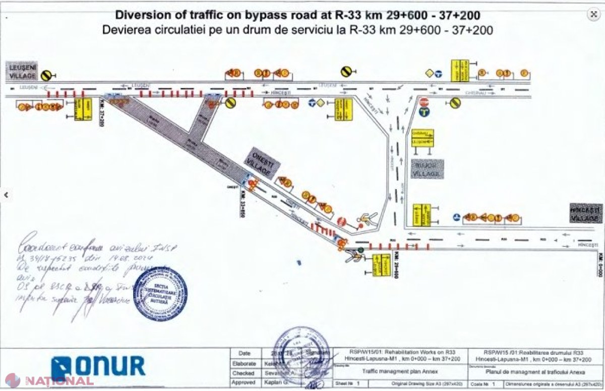 ATENȚIE, șoferi! Circulația rutieră pe o porțiune a drumului republican Hâncești - Lăpușna, sistată în perioada 26 - 30 august. Traficul spre drumul Chișinău - Leușeni, redirecționat prin satul Bujor