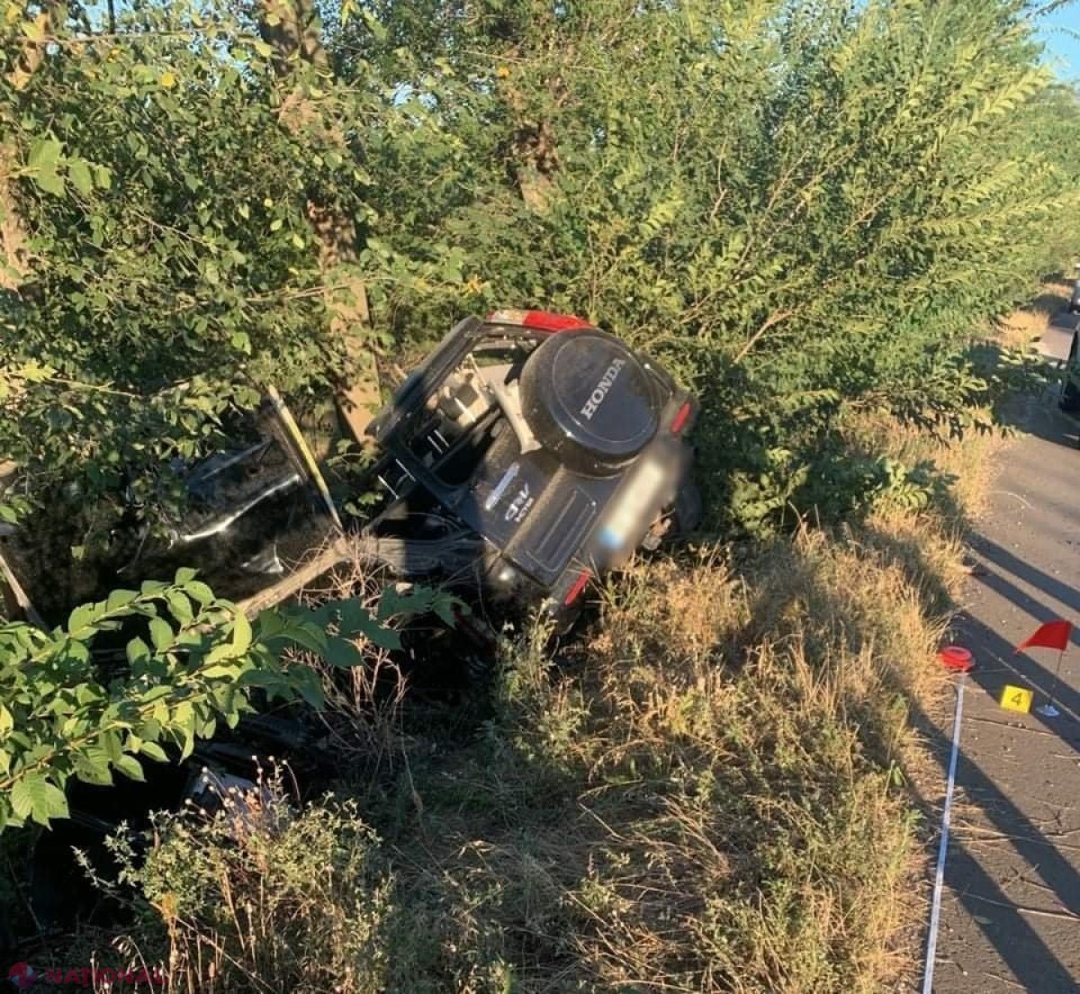 FOTO // Un poliţist a murit azi dimineată, în urma unui accident rutier. Impactul cu un copac a fost MORTAL pentru omul legii de 21 de ani