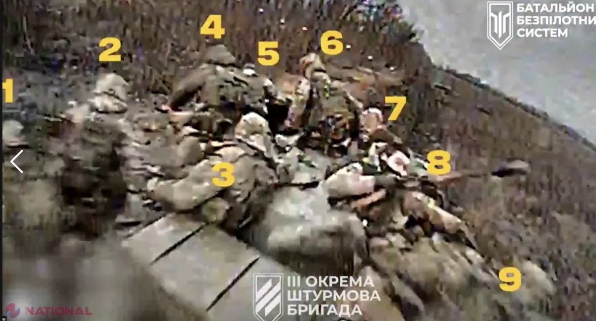 VIDEO // Un grup de soldați ruși, ELIMINAT cu ajutorul unei drone de 500 de dolari