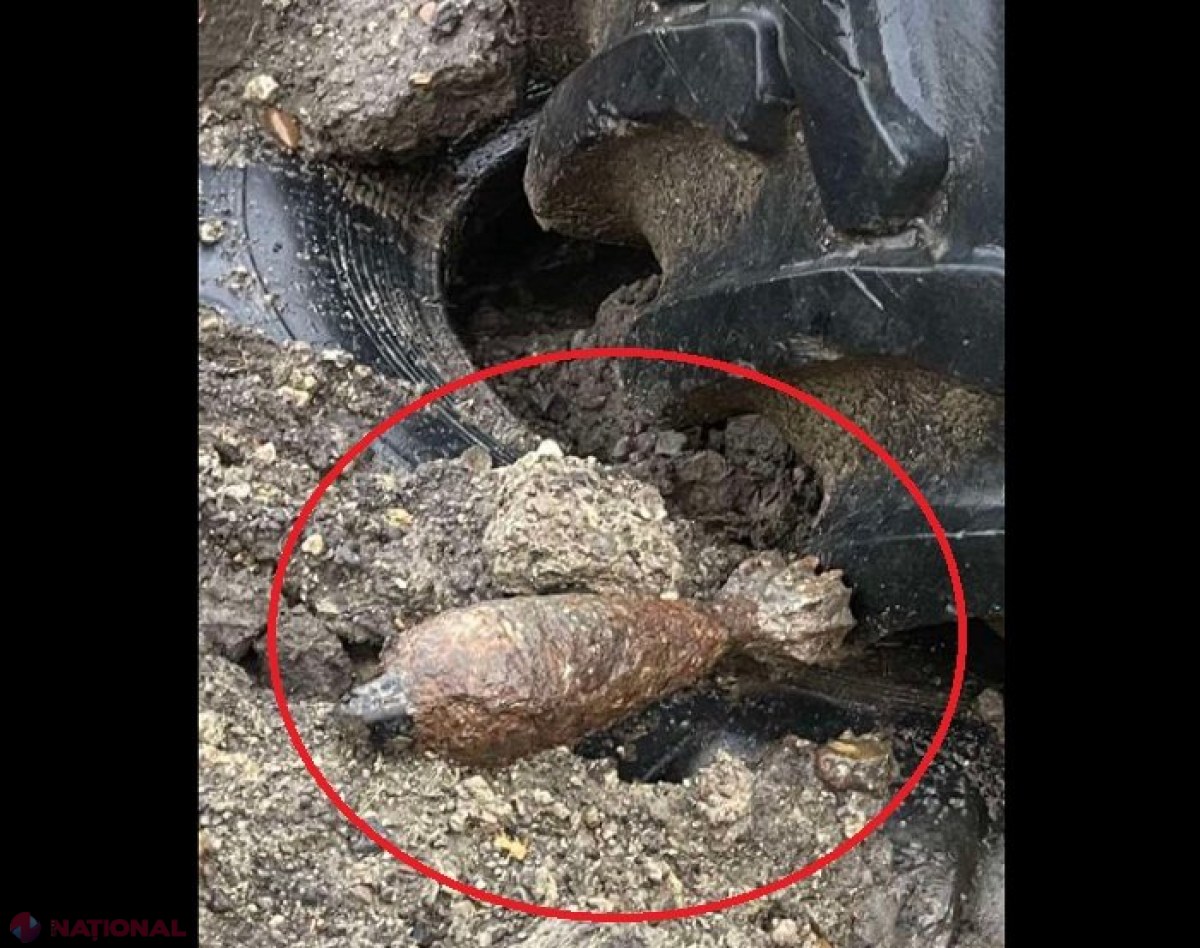 Ploile torențiale din ultimele zile au scos la suprafață o BOMBĂ la Căușeni: Era pe marginea drumului și a fost observată la timp de un localnic, care a alertat autoritățile ​