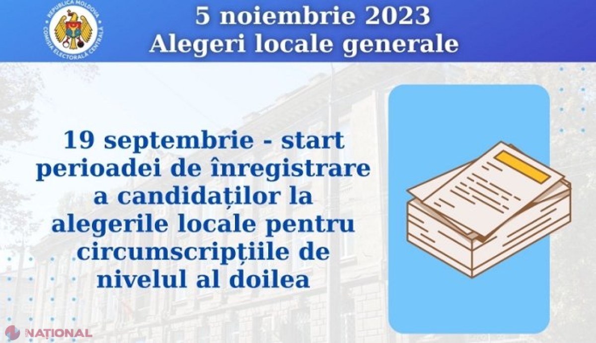 CEC anunță demararea procesului de înregistrare a candidaților la alegerile locale generale din 5 noiembrie curent
