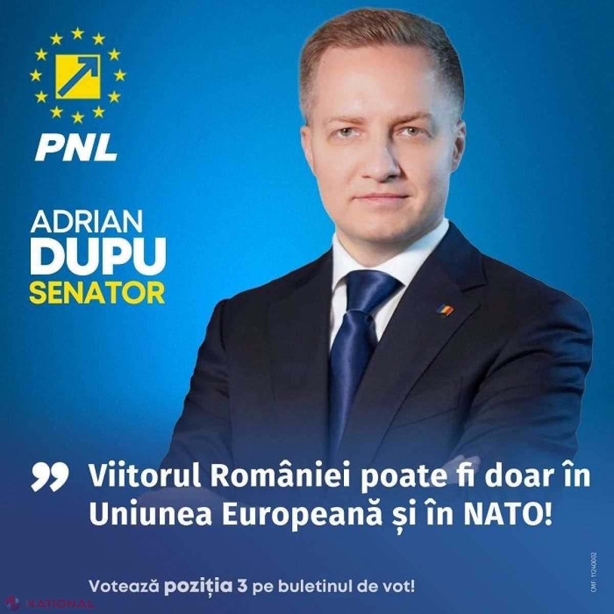 Adrian Dupu, îndemn pentru alegătorii români: „Votați listele Partidului National Liberal, partidul care va da viitorul premier al României, Ilie Bolojan!”