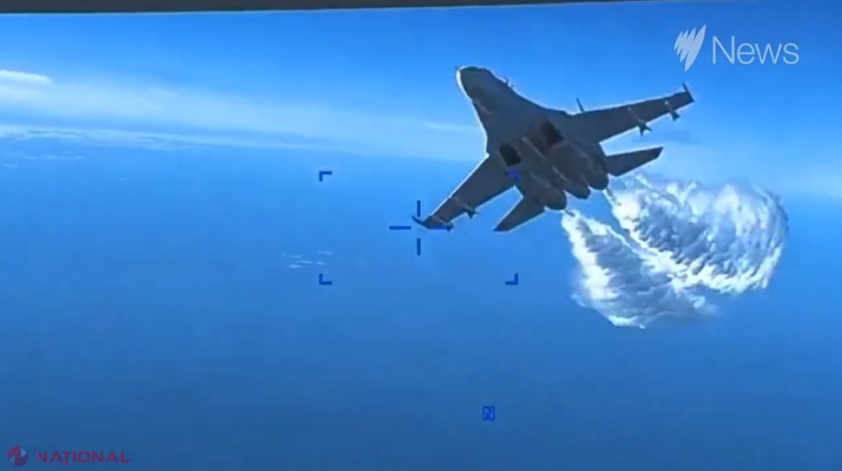 VIDEO // Primele imagini cu interceptarea DRONEI americane de către avioanele rusești. Dovada că rușii au mințit