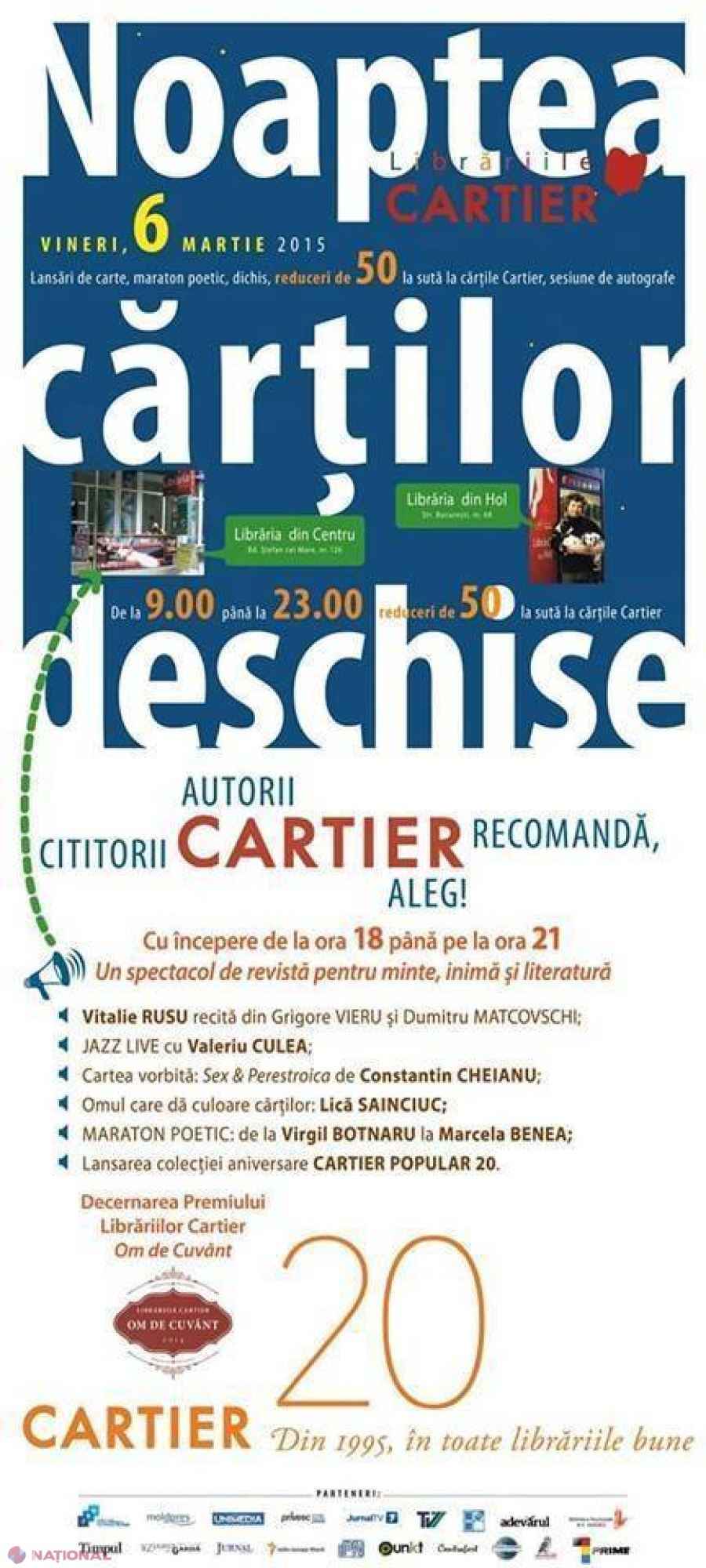 „Noaptea cărților deschise”, astăzi la Chișinău!