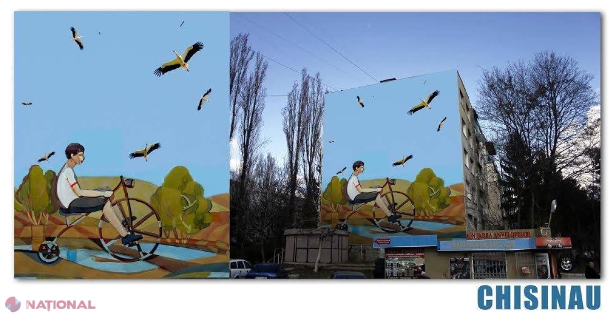 INEDIT // O nouă pictură IMENSĂ pe un bloc din Chișinău
