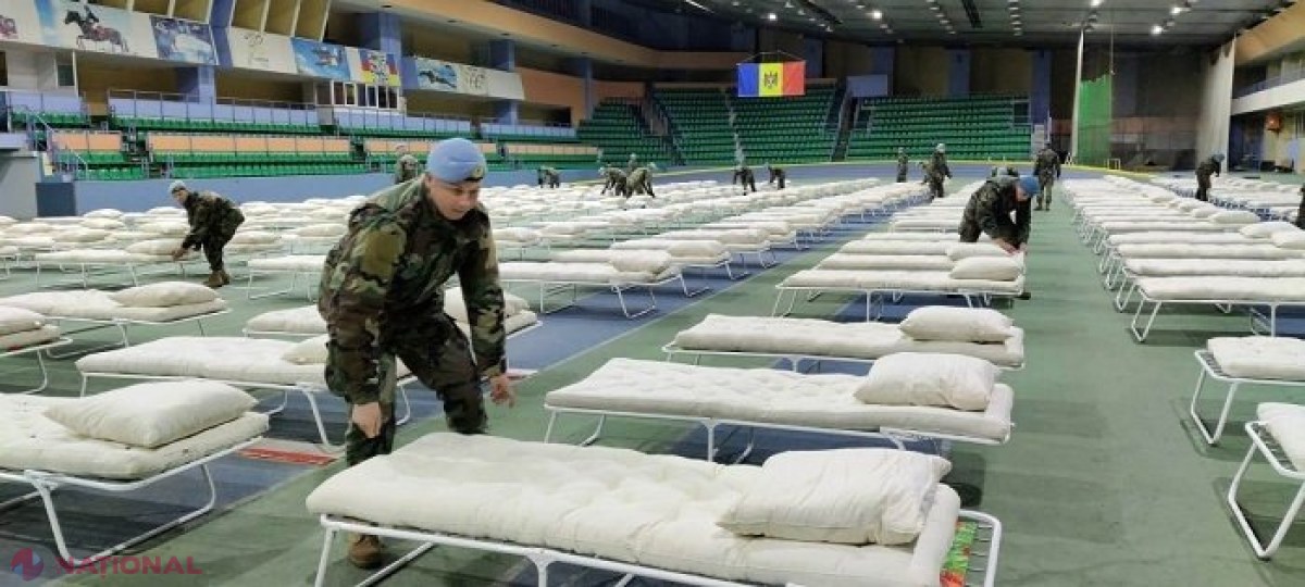 FOTO // Manejul din Chișinău, transformat în centru de găzduire a refugiaților: 500 de locuri, amenajate de militari