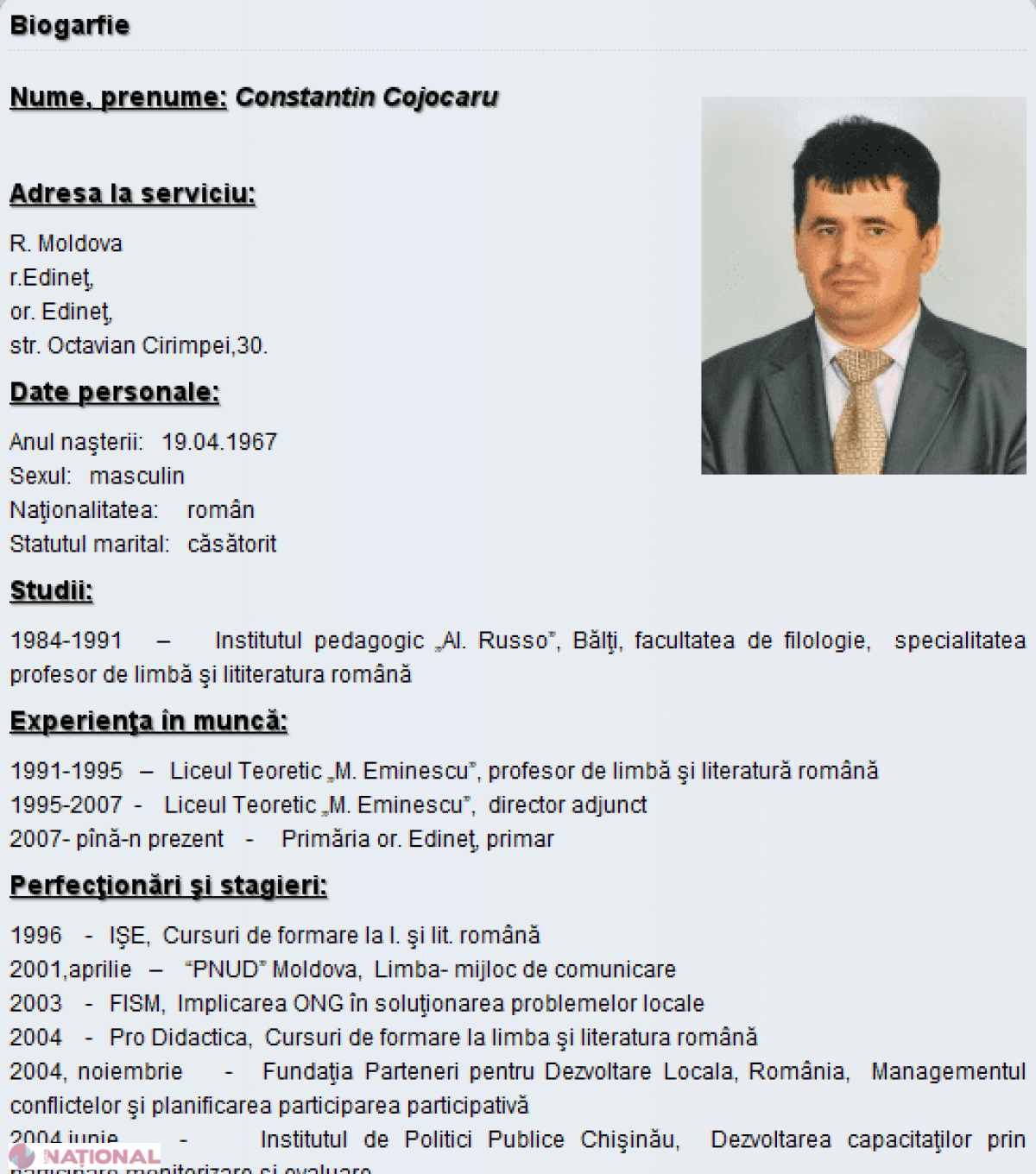 CURAJ // Primarul care și-a trecut în CV naționalitatea ROMÂNĂ. E de la nordul R. Moldova