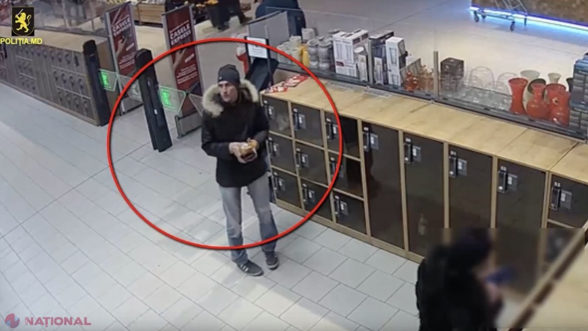 VIDEO // Bărbatul din imagini, CĂUTAT de Poliție. Acesta a furat un PORTOFEL cu circa 8 500 de lei