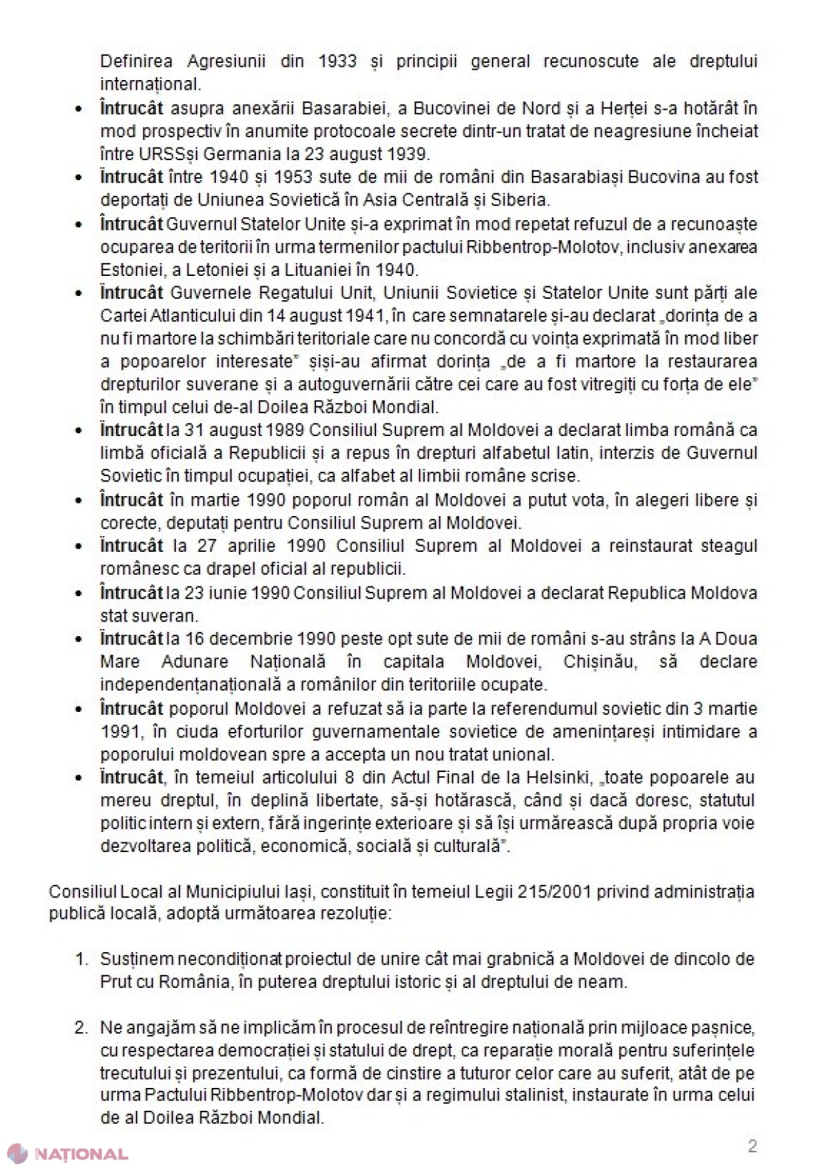 DOC // Autoritățile din Iași au adoptat un PLAN amplu de UNIRE cu R. Moldova