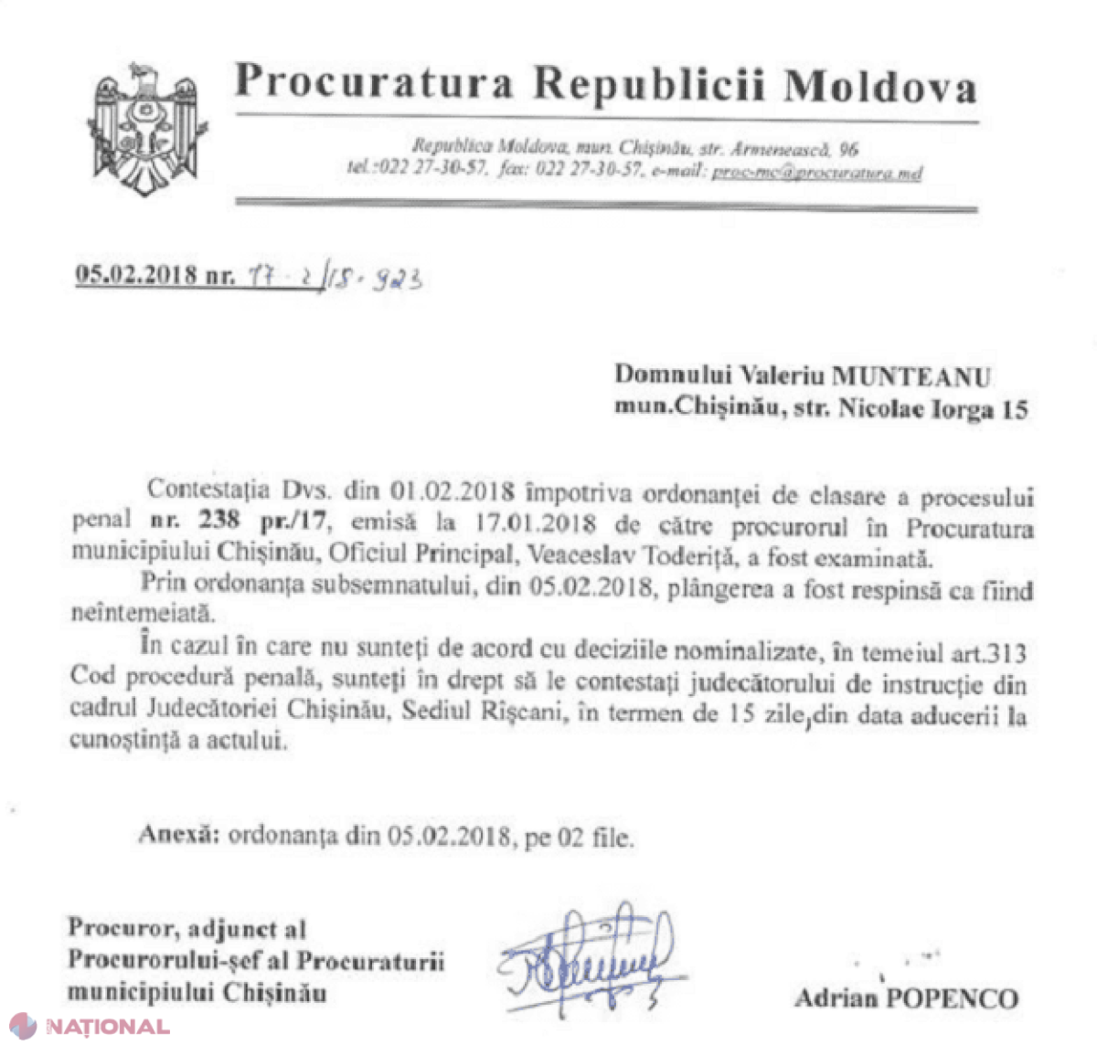 DOC // Procurorii de la Chișinău consideră că Silvia Radu nu uzurpă puterea în capitală