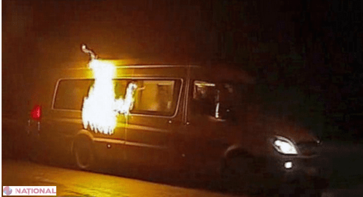 Un microbuz cu pasageri din R. Moldova a fost incendiat în apropiere de Kiev