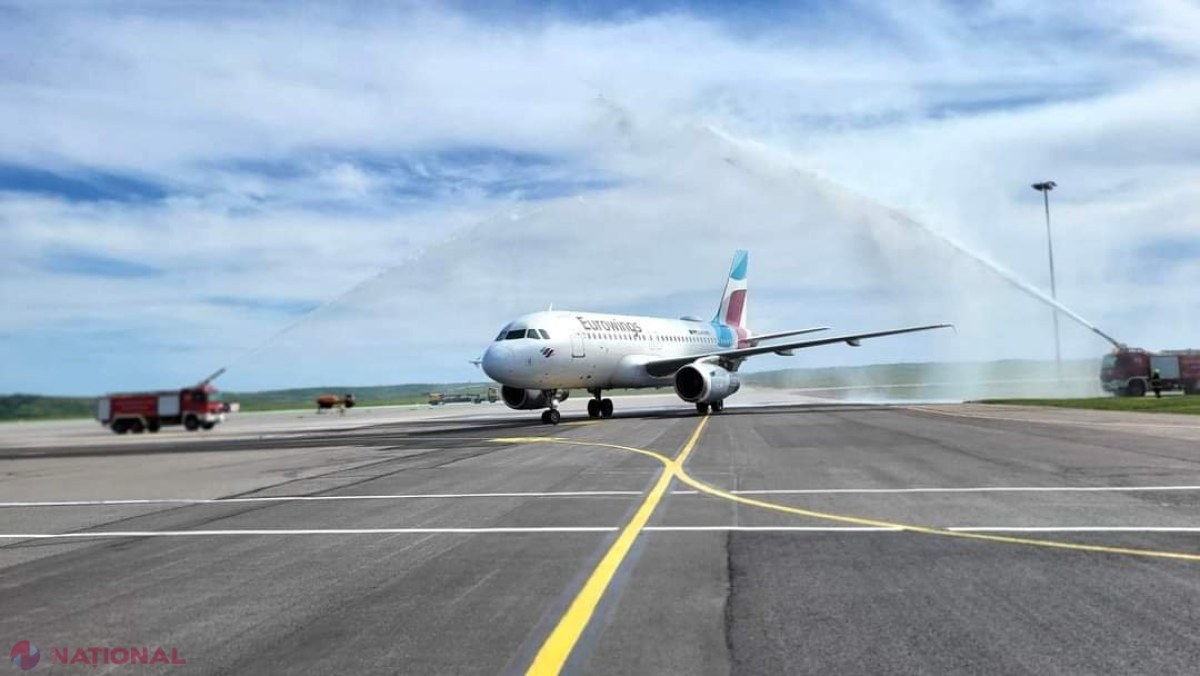 PREMIERĂ // Compania aeriană low-cost germană Eurowings a efectuat primul zbor pe Aeroportul Internațional Chișinău: Va opera zboruri spre Köln și Stuttgart 