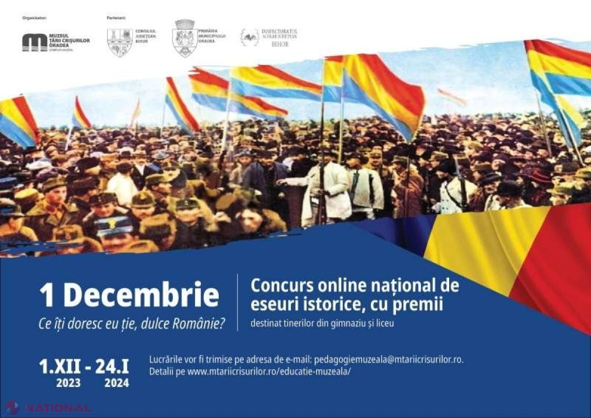 Elevii din Republica Moldova, invitaţi să participe la un concurs online de eseuri istorice la tema „1 Decembrie - Ce îţi doresc eu ţie, dulce Românie?