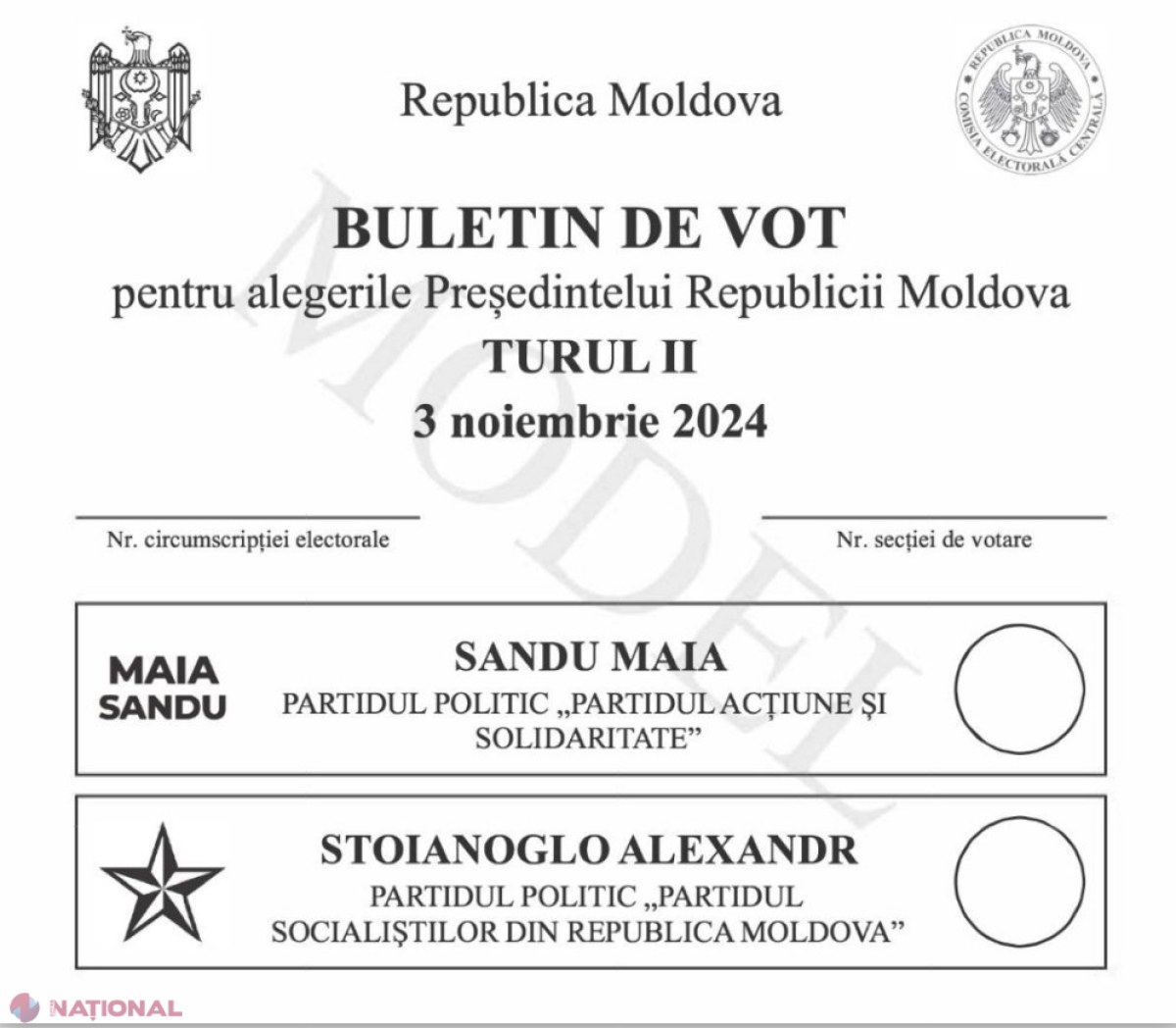 Maia Sandu și Alexandr Stoianoglo, candidații care se vor confrunta în turul II la prezidențiale. CEC a aprobat rezultatele din primului tur și modelul buletinului de vot pentru alegerile din 3 noiembrie