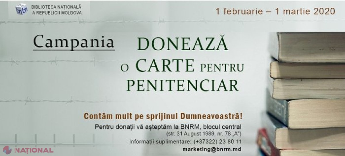 CAMPANIE // Donează o CARTE pentru penitenciarele din R. Moldova: „Să contribuim la formarea și îndrumarea persoanelor aflate în detenție”