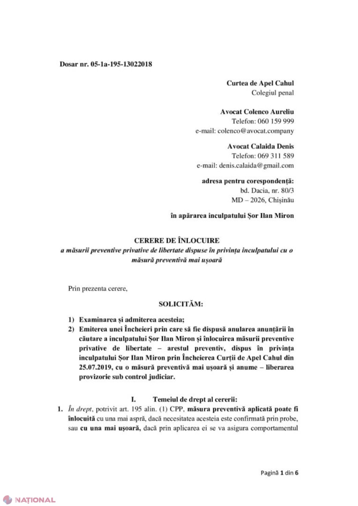 DOC // Șor cere să-i fie ANULAT mandatul de arest pe 7 iulie, pentru ca pe 8 iulie să se întâlnească cu alegătorii săi: „Pe 8 iulie, la ora 8:00, o să mă prezint la Procuratură pentru a depune depoziții, după care o să merg la alegători”