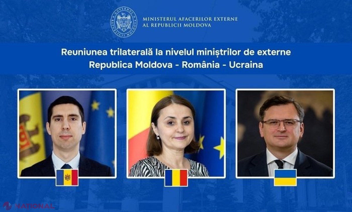 Trilaterala R. Moldova - România - Ucraina, la nivel de miniștri de Externe, găzduită la Chișinău: Cooperarea în domeniul energiei și infrastructurii de transport, dar și combaterea dezinformărilor, teme discutate de Popșoi, Odobescu și Kuleba