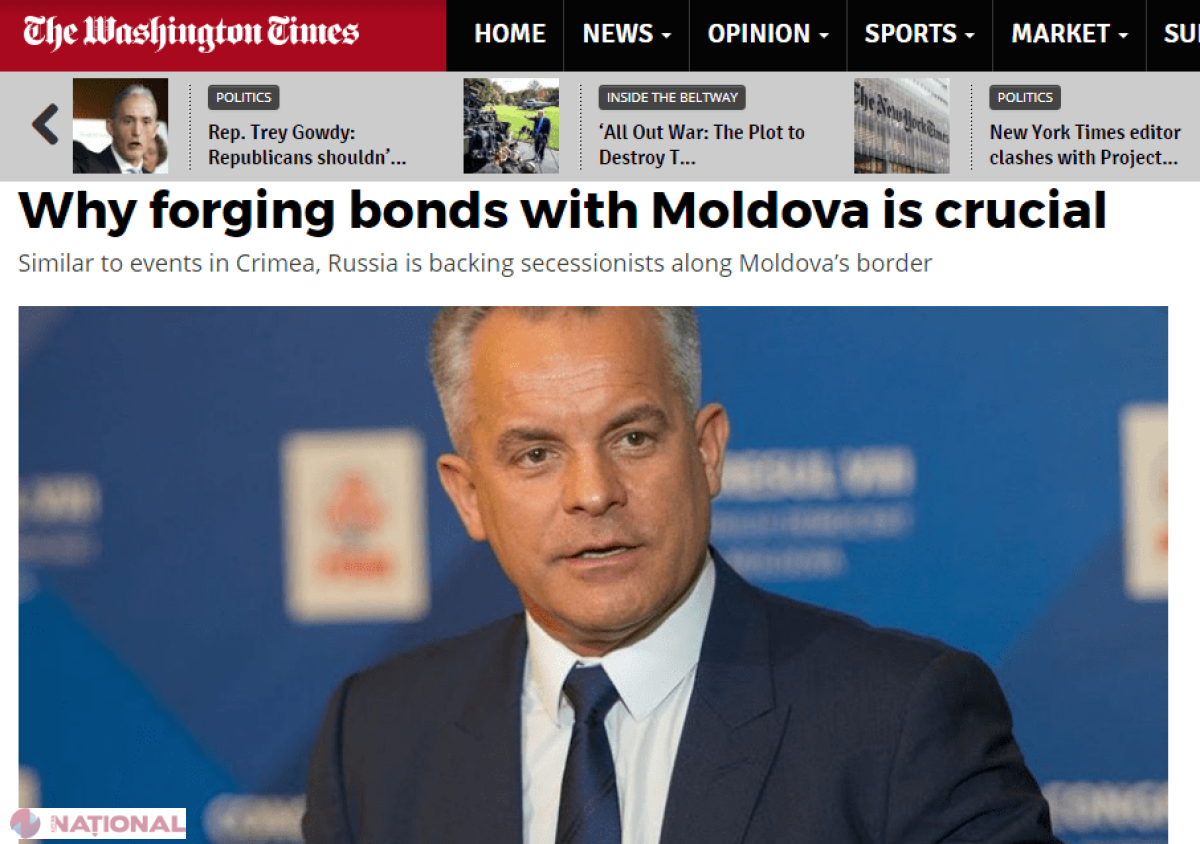 Vlad Plahotniuc, PROTAGONISTUL lăudat al unui editorial publicat de The Washington Times: „SUA au un aliat de încredere în R. Moldova” 