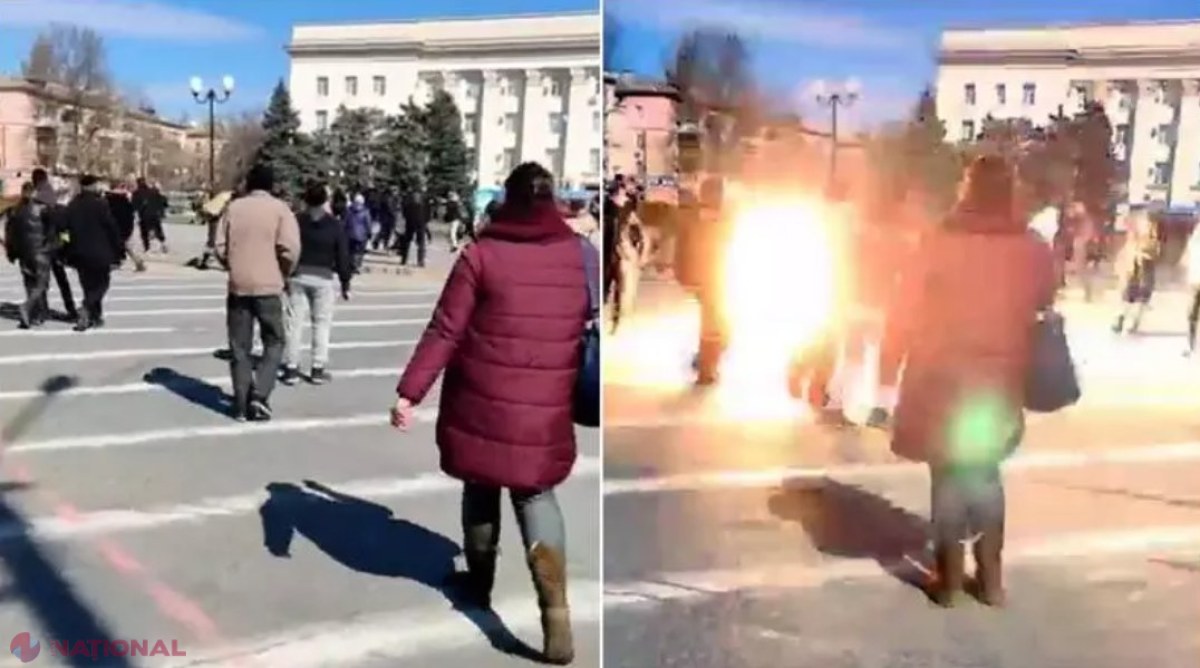 VIDEO // Trupele lui Putin au tras în civilii care protestau la Herson