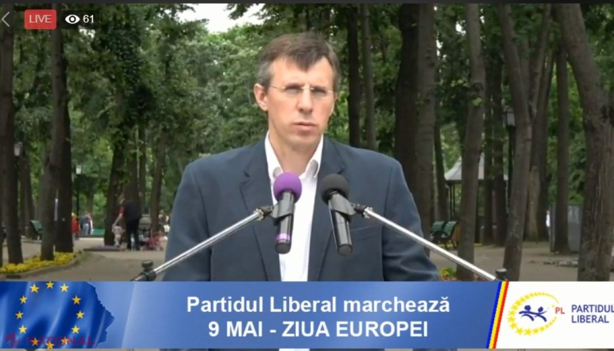 VIDEO // Un partid parlamentar marchează Ziua Europei. Manifestația are loc în Scuarul Europei