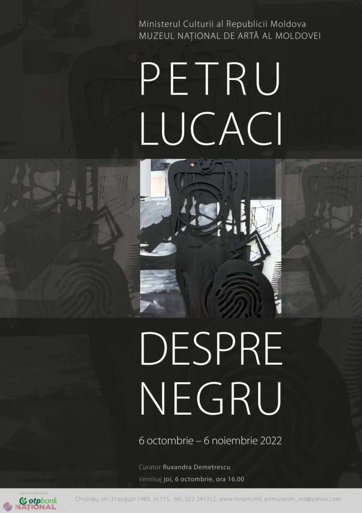 „Despre NEGRU”: Președinte al Uniunii Artiștilor Plastici din România, expoziție la Muzeul Național de Artă a Moldovei