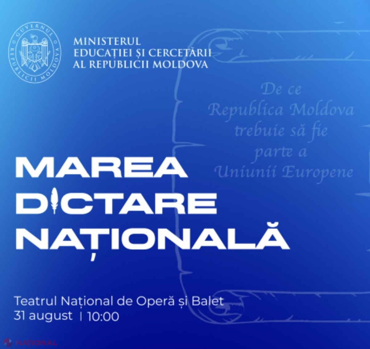 Peste 350 de persoane, înscrise la Marea Dictare Națională, desfășurată de Ziua Limbii Române în centrul Chișinăului
