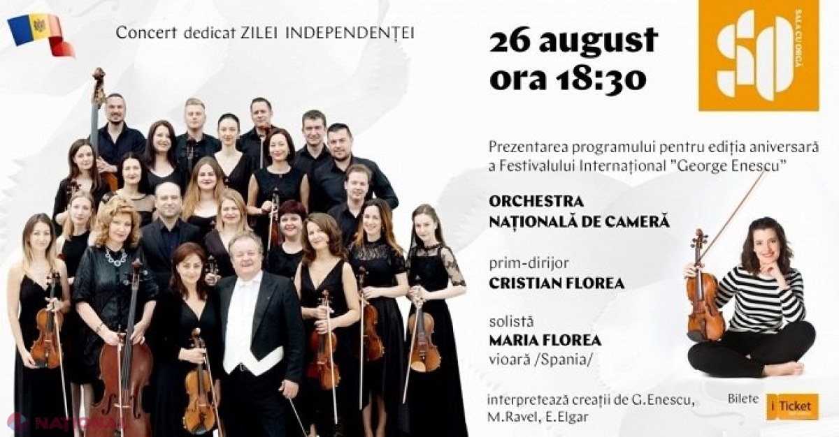 Concert dedicat celei de-a 30-a aniversări de la proclamarea independenței R. Moldova, organizat la Chișinău și București