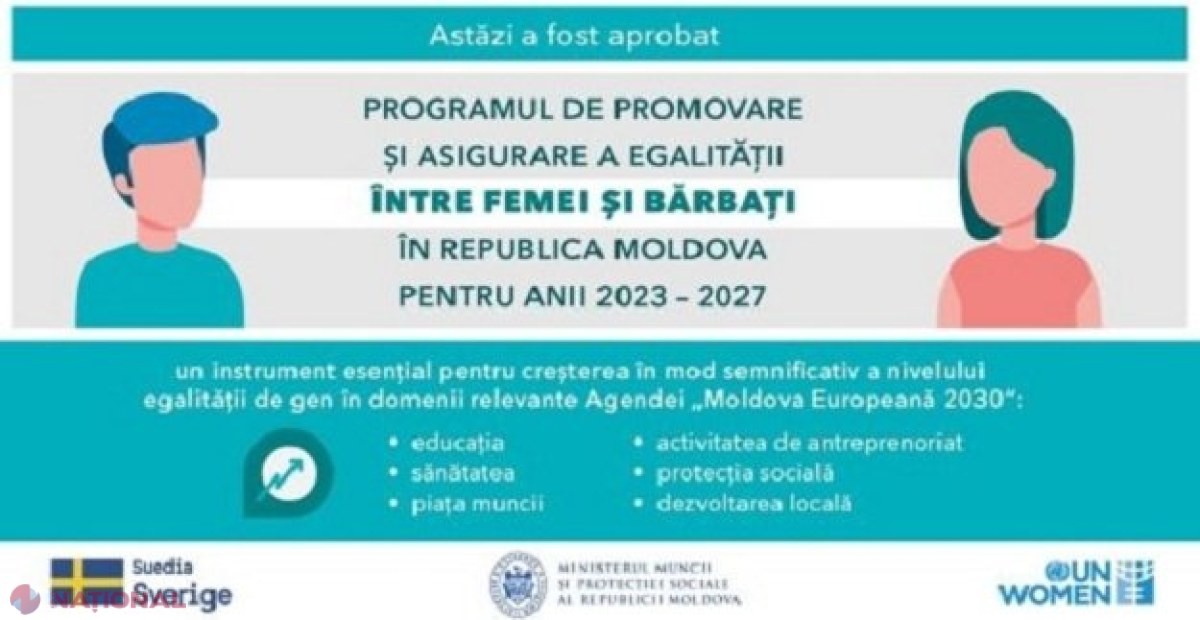 Programul de promovare și asigurare a egalității între femei și bărbați în R. Moldova pentru anii 2023 - 2027, aprobat de Guvern: Principalele prevederi