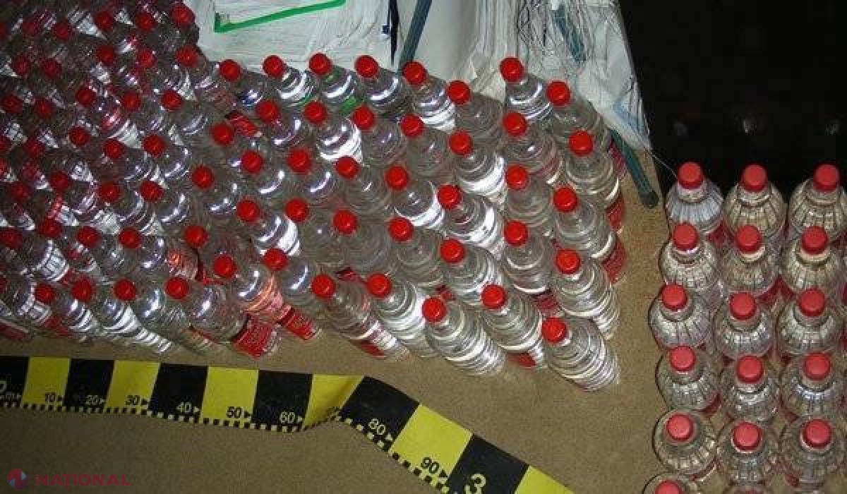 Jumătate de tonă de alcool contrafăcut urma să ajungă în magazinele și piețele din capitală