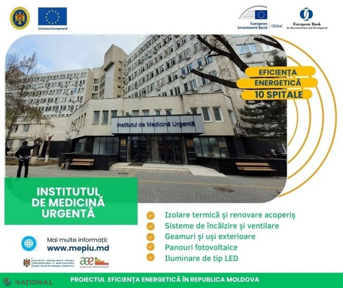 Institutul de Medicină Urgentă din Chișinău, de nerecunoscut: Clădire „nouă”, care va economisi 50% din cheltuielile actuale pentru energie termică și până la 20% din cele pentru energie electrică 