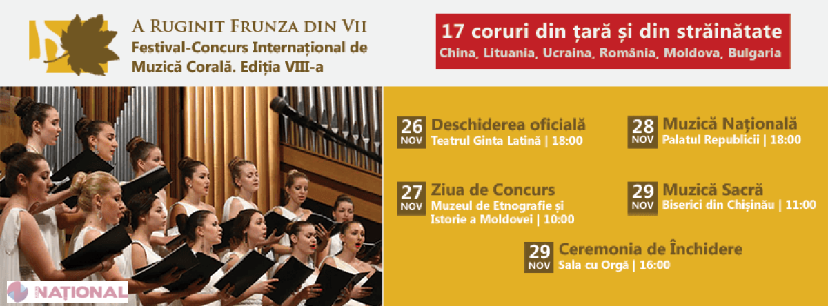 Circa 17 coruri vor participa la un festival INTERNAȚIONAL coral inedit 