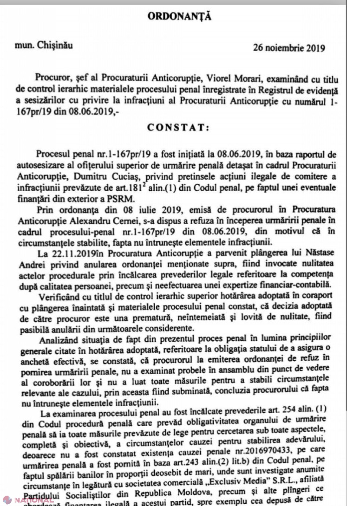 Documentul care demonstrează ERORILE admise atunci când Dodon a fost audiat în dosarul finanţării PSRM. Şeful statului trebuia să fie audiat în calitate de BĂNUIT