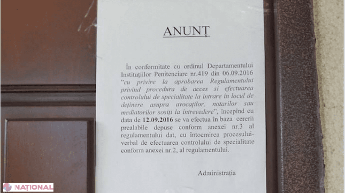 Uniunea Avocaților, REVOLTATĂ de noul regulament privind accesul în penitenciarul unde sunt deținuți Filat și Platon