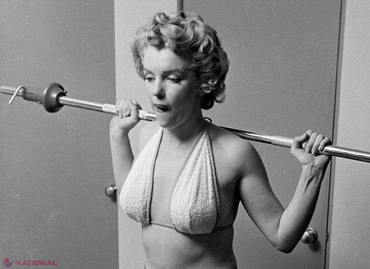 Diva anilor '50, în imagini rare: Marilyn Monroe trăgea de fiare ca să fie în formă