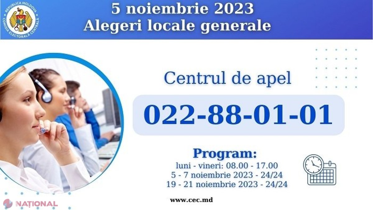 UTIL // La ce număr de telefon puteți afla unde trebuie să votați la alegerile locale generale din 5 noiembrie, procedura de vot sau actele în baza cărora vă veți putea exprima opțiunea electorală