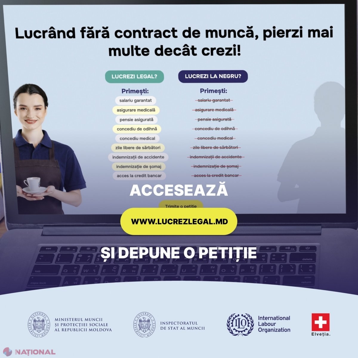 Autoritățile îndeamnă angajații să reclame anonim munca nedeclarată din companiile în care activează: „Lucrând fără contract de muncă, pierzi mai multe decât crezi!”
