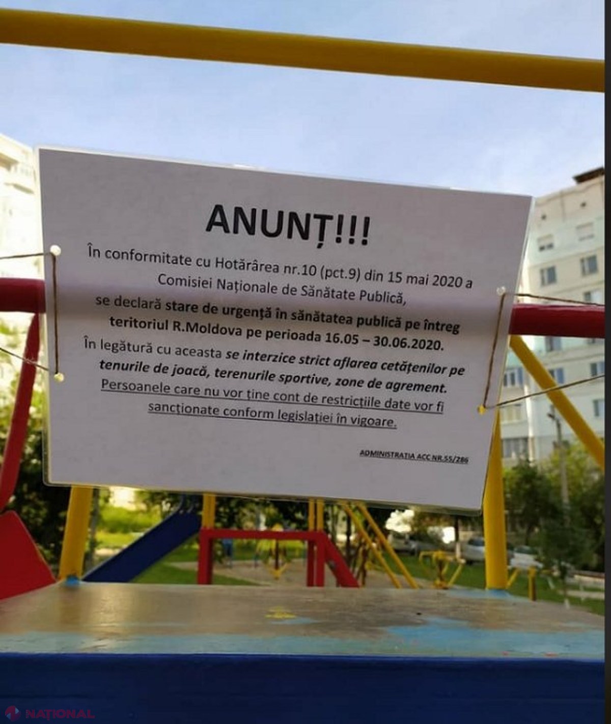 ORDIN // Terenurile de joacă din Chișinău, ÎNCHISE: „Prezintă PERICOL pentru sănătatea copiilor și există un risc mai mare de infectare cu noul coronavirus”