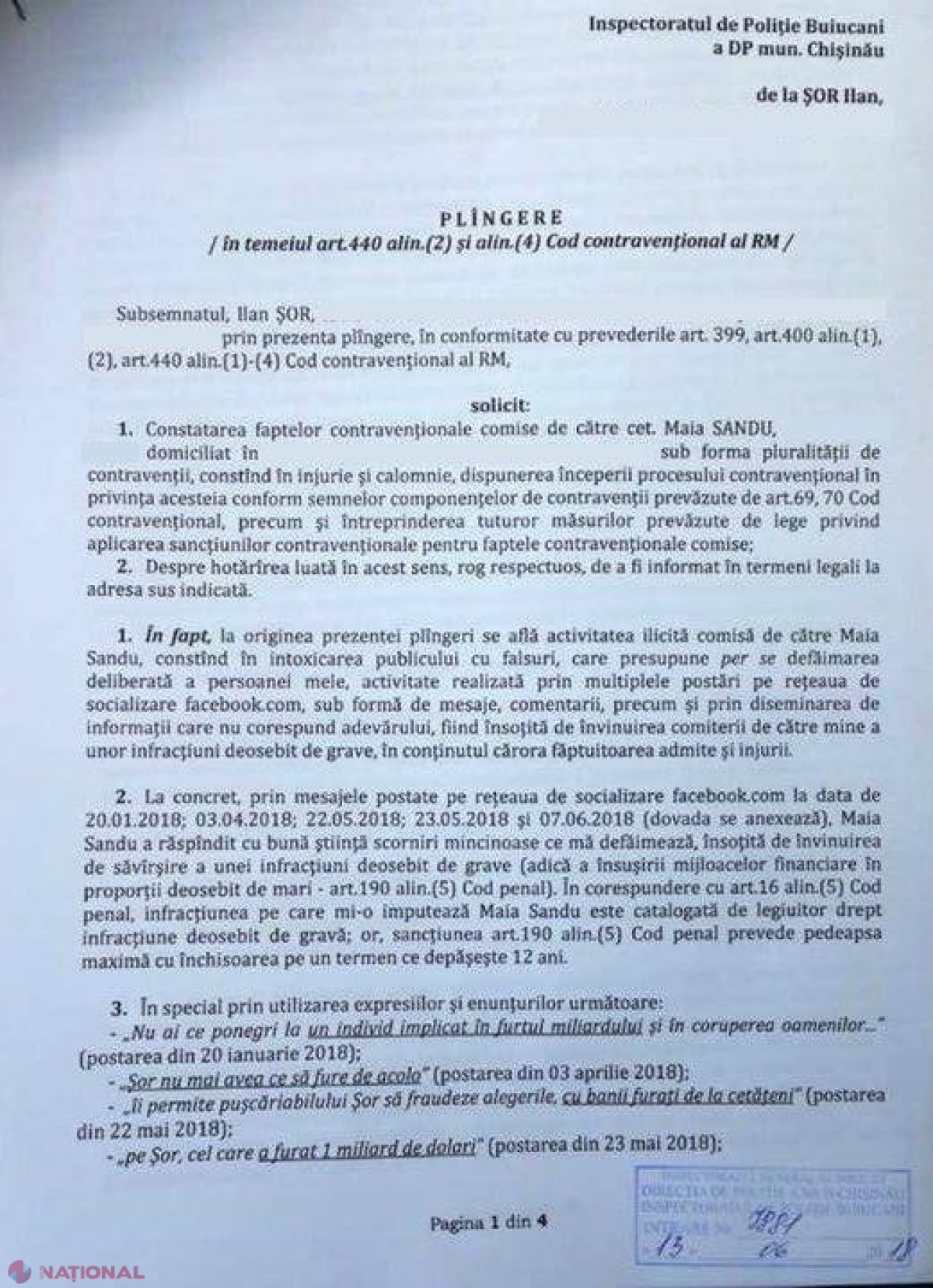 DOC // Ilan Șor se simte „HĂRȚUIT” de Maia Sandu care îl acuză de implicare în furtul miliardului și o atacă în JUDECATĂ