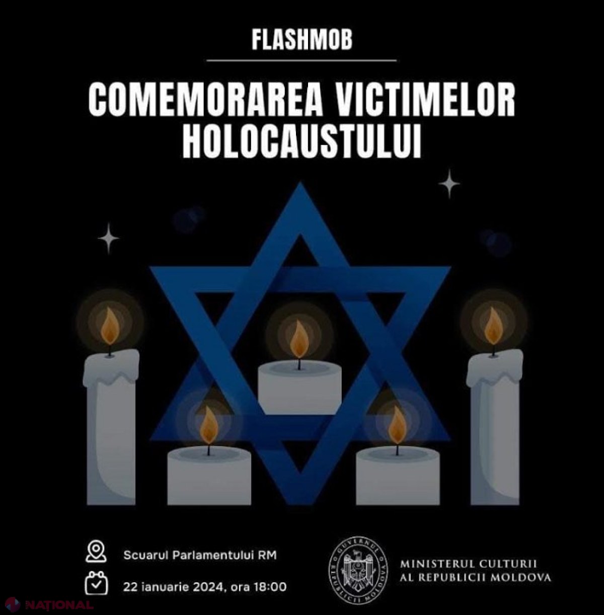 Flashmob de comemorare a victimelor Holocaustului, în fața Parlamentului R. Moldova