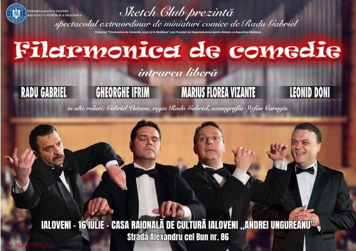 PROGRAM // „Filarmonica de comedie”: Actori consacrați din România, reprezentații gratuite în mai multe raioane din R. Moldova, începând cu 16 iulie