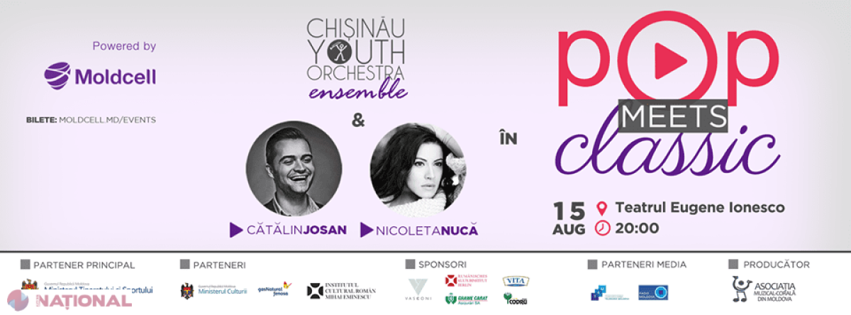 Cătălin Josan, Nicoleta Nucă și „Chişinău Youth Orchestra”, într-un CONCERT de excepție la Chișinău