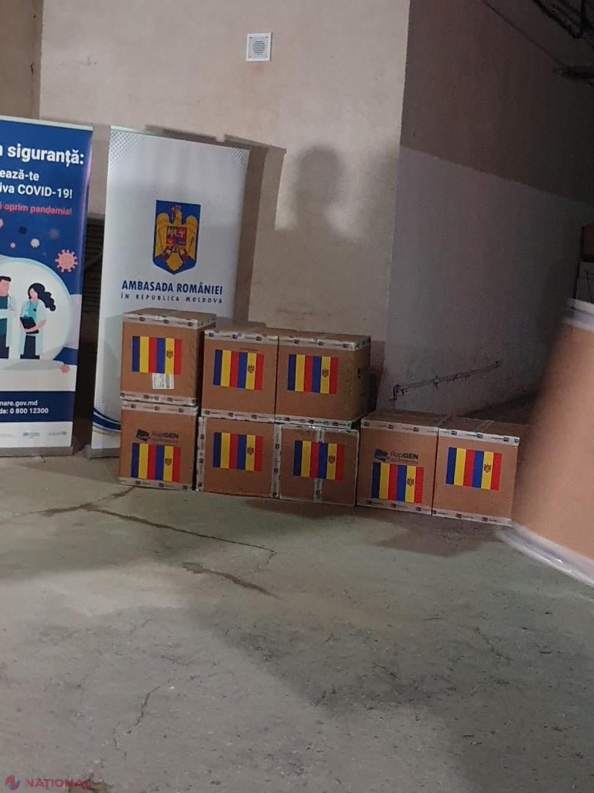 FOTO // Un nou gest de GENEROZITATE din partea României, pentru cetățenii R. Moldova. La Chișinău a ajuns donația de 100 000 de teste rapide antigen COVID-19