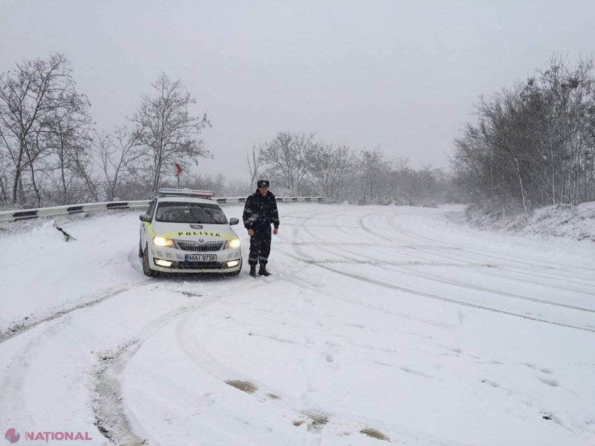 Drumurile naționale, acoperite de zăpadă: SFATURILE Poliției pentru șoferi