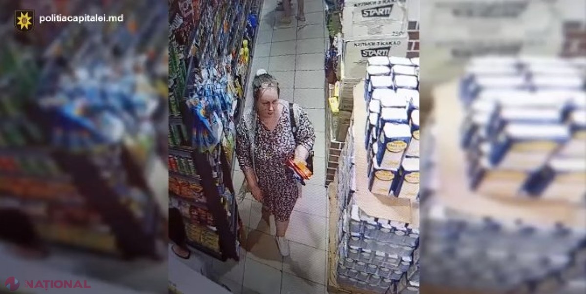 VIDEO // Recunoașteți femeia din imagini? Este căutată de Poliție pentru că a FURAT un bun în valoare de peste 19 000 de lei dintr-un magazin din Chișinău