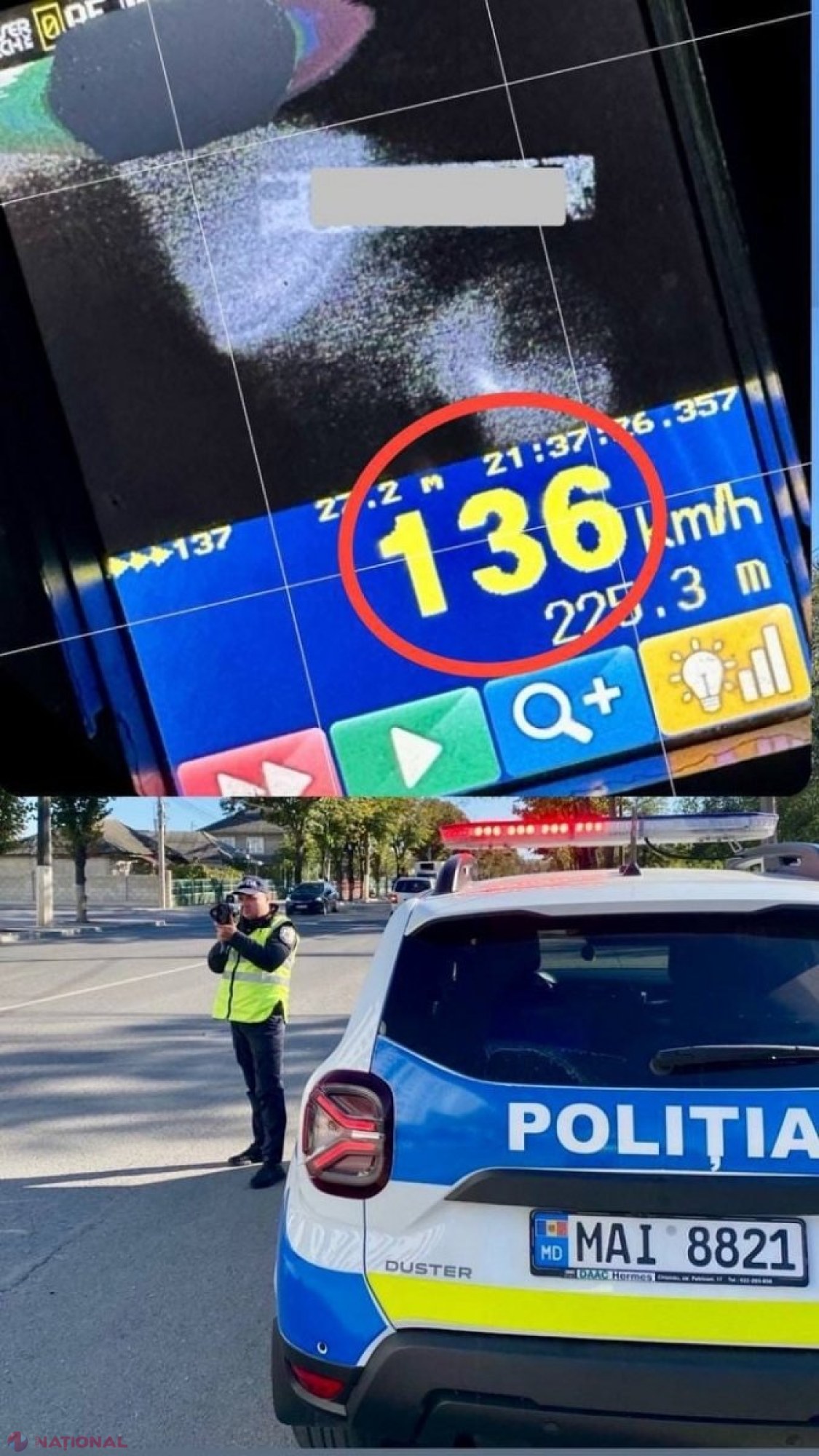 La 20 de ani, cu 136 km/h pe ulițele din sat: Tânărul riscă o amendă de până la 5 000 de lei și suspendarea dreptului de a conduce mașini 
